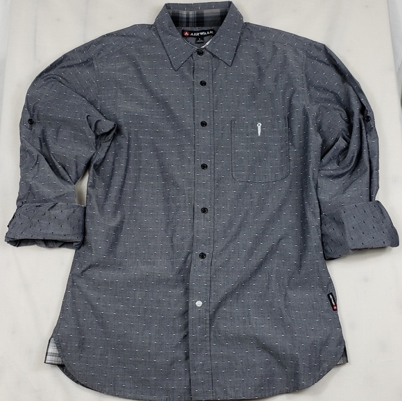 Airwalk Silver Button Down Shirt - Picture 1 of 5